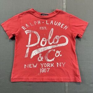 Polo Ralph Lauren Boys Red Crew Neck Shirt 3/3T